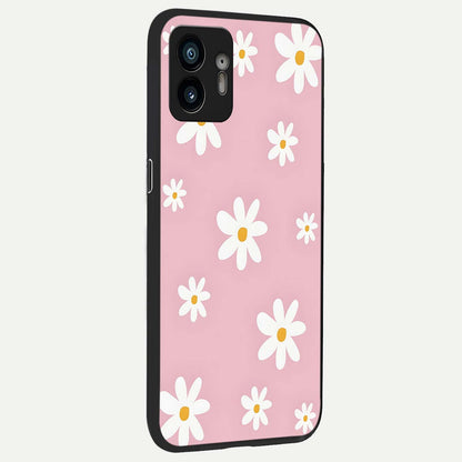  Soft Daisy Bliss back cover For Nothing Phone 2 slim fit glass case with vibrant aesthetic design