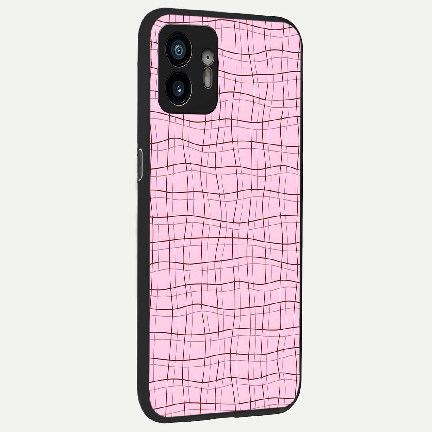  Soft Grid Bliss back cover For Nothing Phone 2 slim fit glass case with vibrant aesthetic design