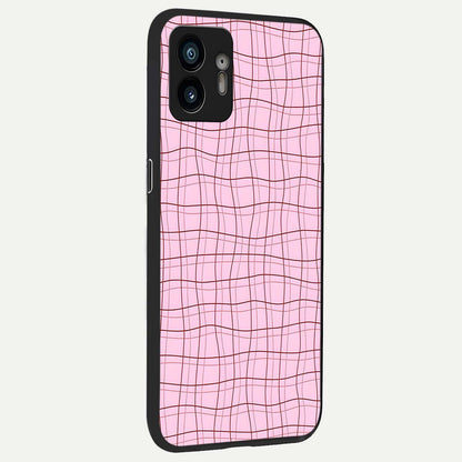  Soft Grid Bliss back cover For Nothing Phone 2 slim fit glass case with vibrant aesthetic design