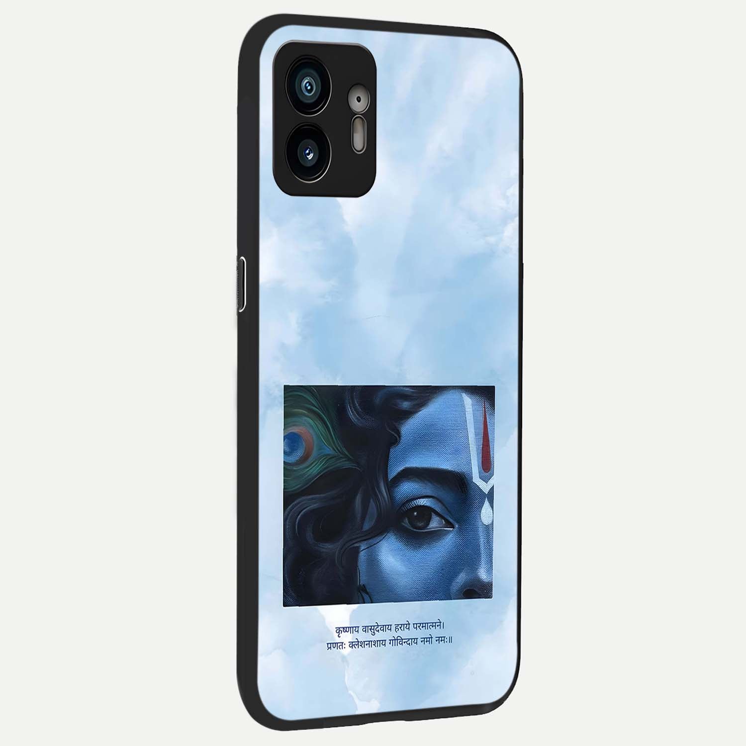  Spiritual Krishna back cover For Nothing Phone 2 slim fit glass case with vibrant aesthetic design