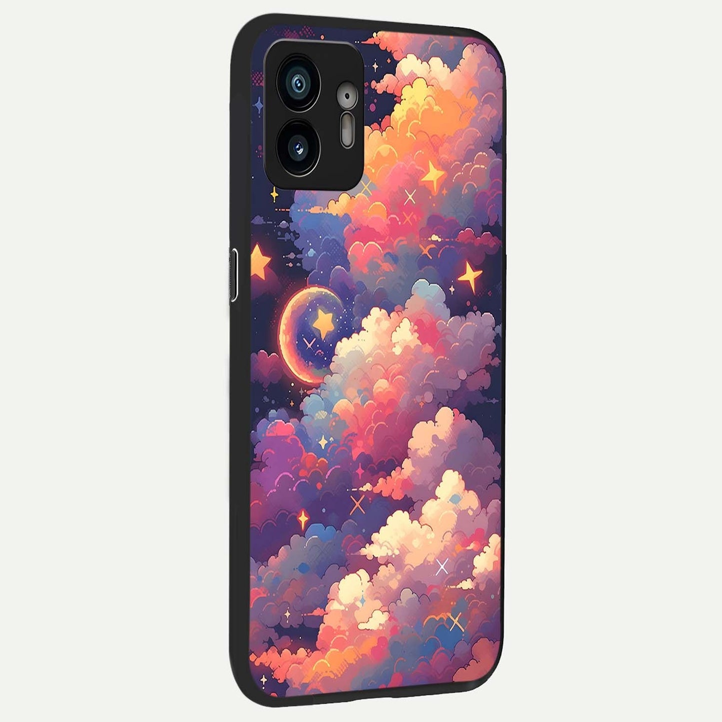  Starlit Dream Clouds back cover For Nothing Phone 2 slim fit glass case with vibrant aesthetic design