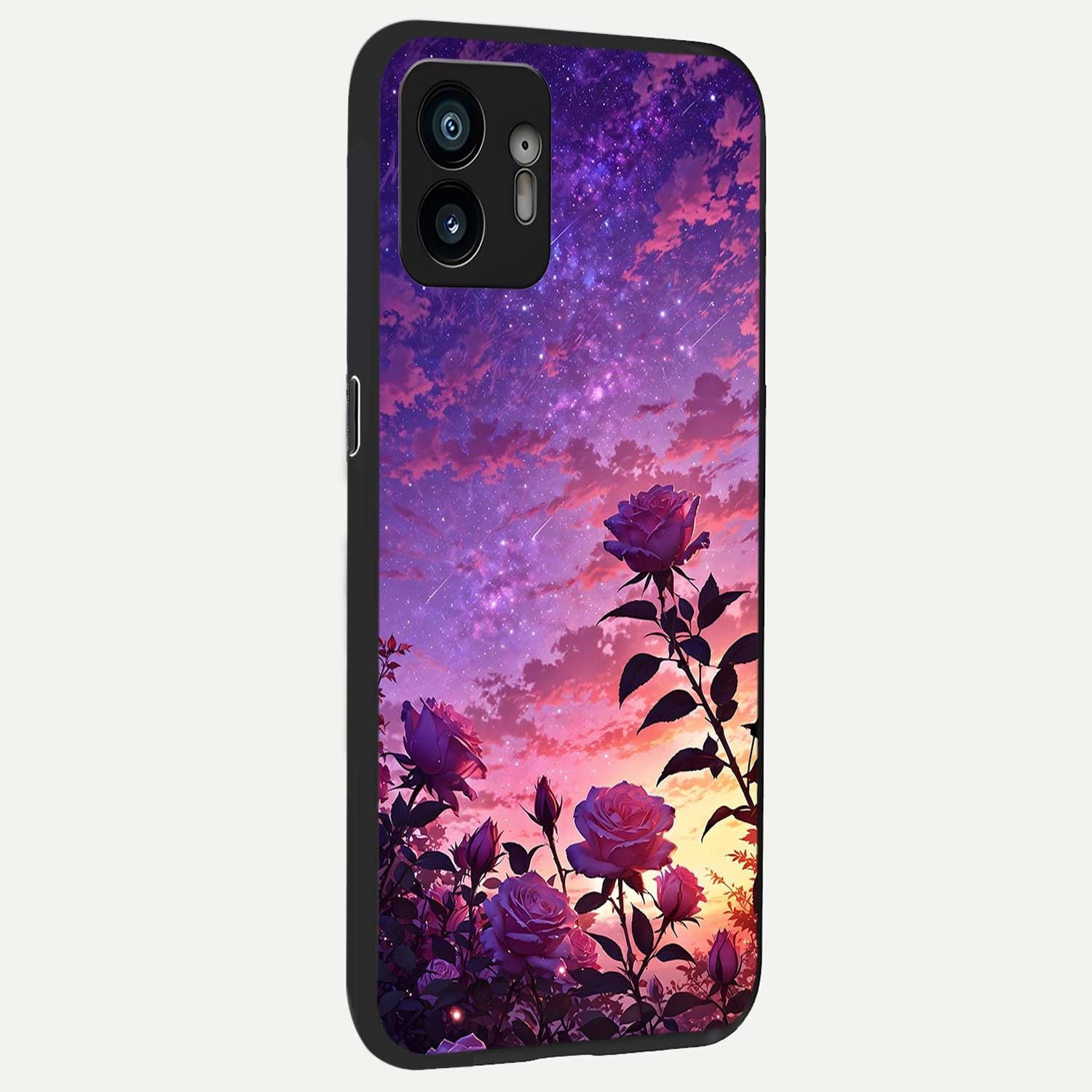  Starlit Rose Twilight back cover For Nothing Phone 2 slim fit glass case with vibrant aesthetic design