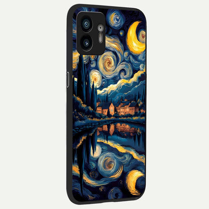  Starry Sky Serenity back cover For Nothing Phone 2 slim fit glass case with vibrant aesthetic design