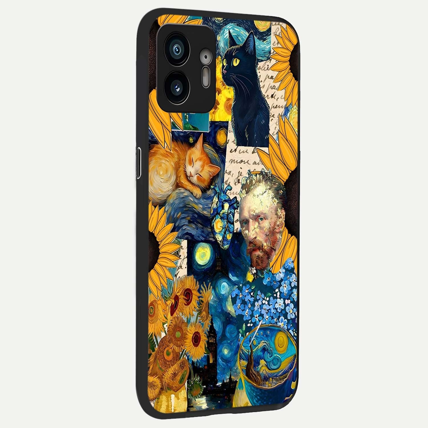 Sunflower Sky Bloom back cover For Nothing Phone 2 slim fit glass case with vibrant aesthetic design