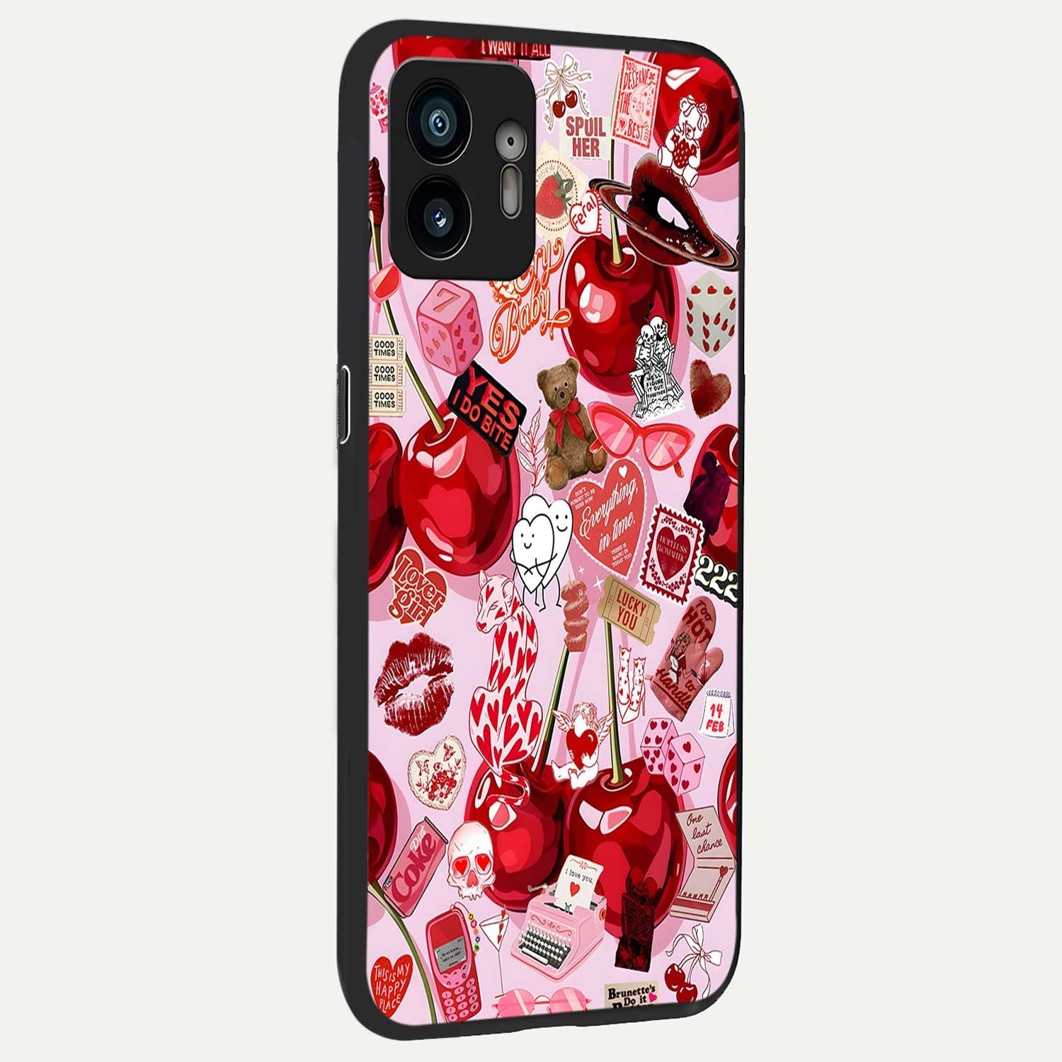  Sweet Cherry Chaos back cover For Nothing Phone 2 slim fit glass case with vibrant aesthetic design