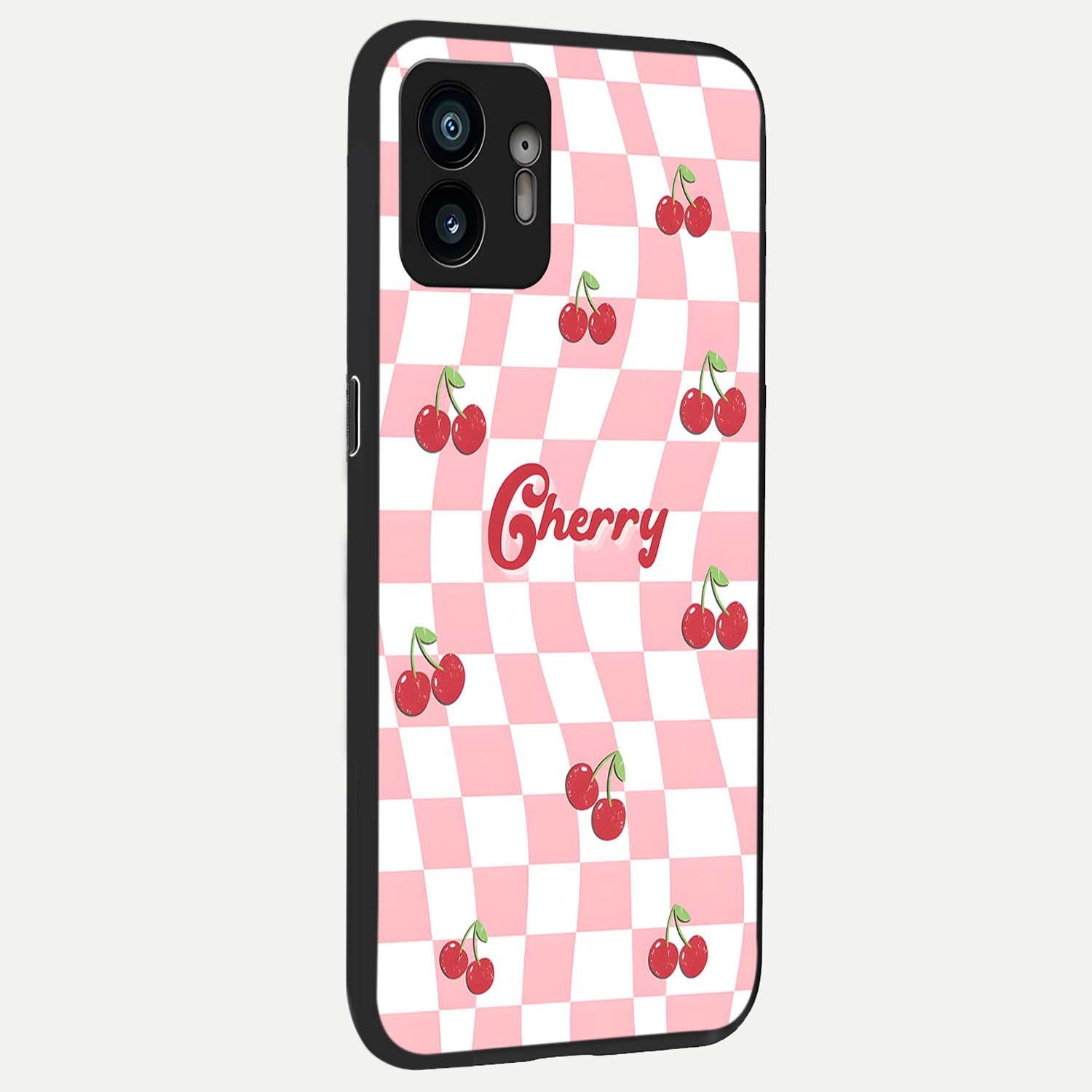  Sweet Cherry Vibes back cover For Nothing Phone 2 slim fit glass case with vibrant aesthetic design