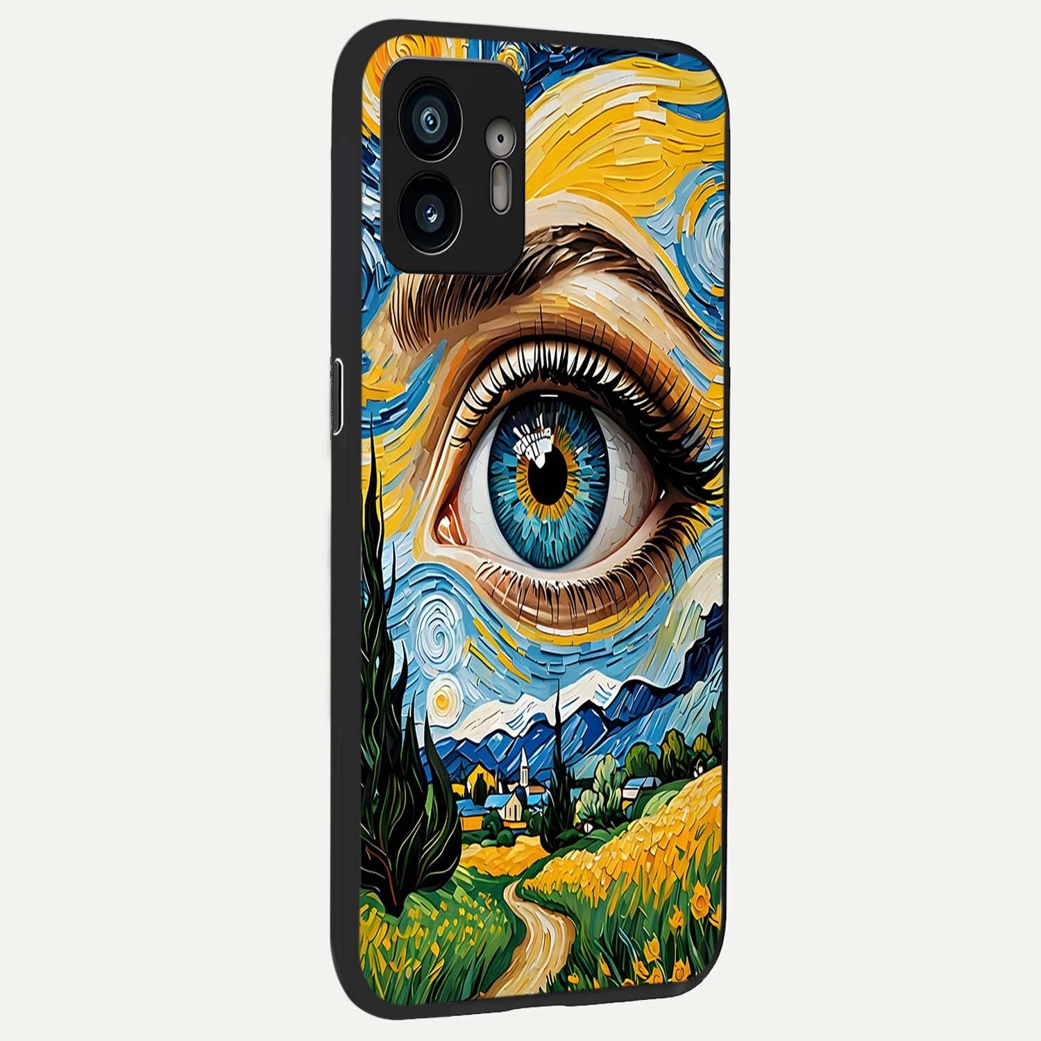  Van Gogh Eye back cover For Nothing Phone 2 slim fit glass case with vibrant aesthetic design