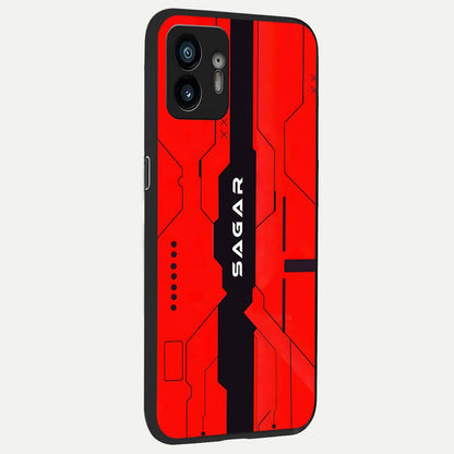  Voltage Rise CYBERPUNK Custom Name back cover For Nothing Phone 2 slim fit personalized glass case with bold cyberpunk design