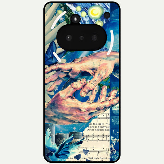  Aesthetic Divider Glass Case For Nothing Phone 3A back cover – full design glossy printed glass finish