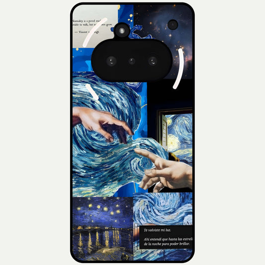  Aesthetic Vando Hands Glass Case For Nothing Phone 3A back cover – full design glossy printed glass finish