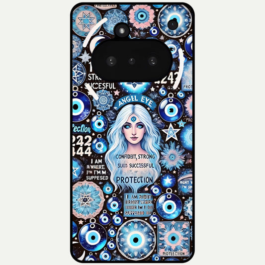  Angel Aura Shield Glass Case For Nothing Phone 3A back cover – full design glossy printed glass finish