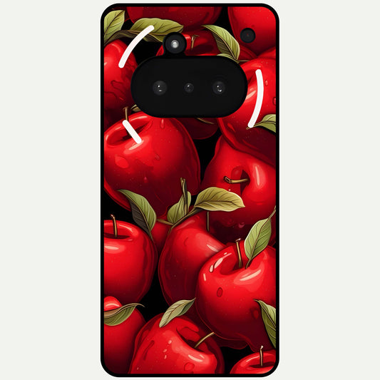  Apple Pattern Glass Case For Nothing Phone 3A back cover – full design glossy printed glass finish