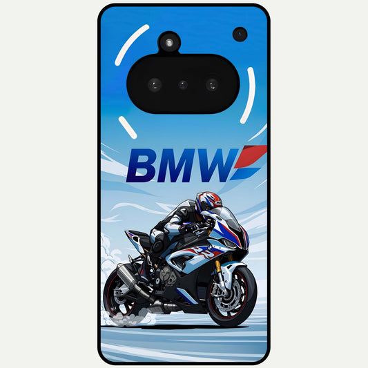  BMW Power Drift Glass Case For Nothing Phone 3A back cover – full design glossy printed glass finish