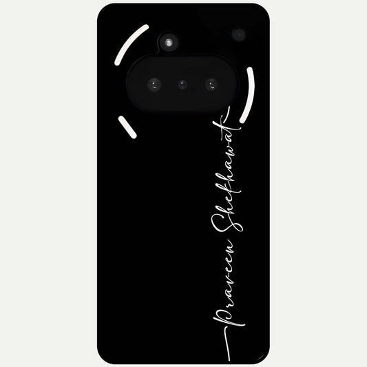  Black Tune Custom Name Glass Case For Nothing Phone 3A back cover – full design glossy printed glass finish