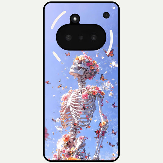  Bloom Beyond Bones Glass Case For Nothing Phone 3A back cover – full design glossy printed glass finish