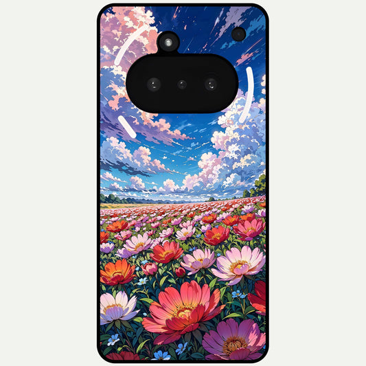  Blossom Sky Field Glass Case For Nothing Phone 3A back cover – full design glossy printed glass finish