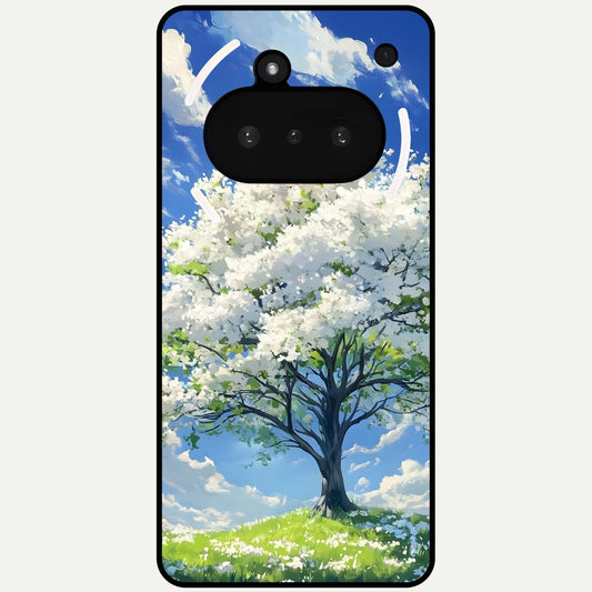  Blossom Sky Serenity Glass Case For Nothing Phone 3A back cover – full design glossy printed glass finish