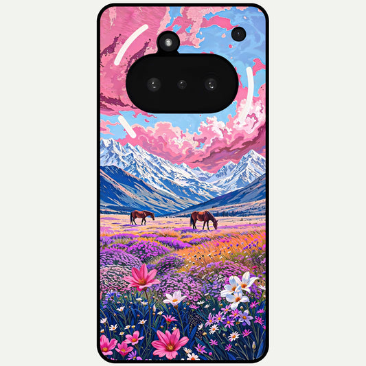  Blossom Valley Dream Glass Case For Nothing Phone 3A back cover – full design glossy printed glass finish