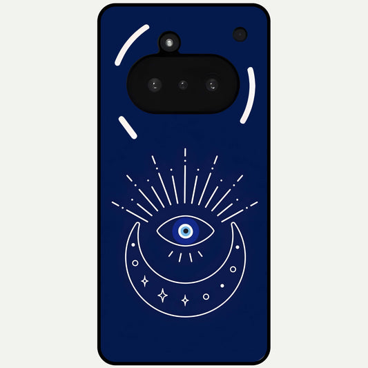  Blue Evil Eye Glass Case For Nothing Phone 3A back cover – full design glossy printed glass finish