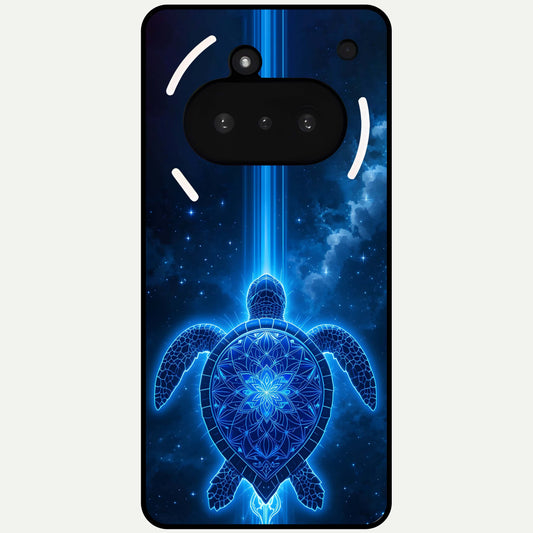  Blue Galaxy Turtle Glass Case For Nothing Phone 3A back cover – full design glossy printed glass finish