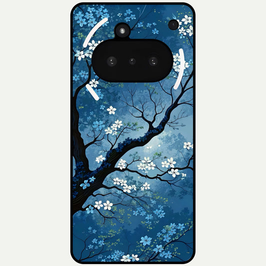  Blue Tree Serenity Glass Case For Nothing Phone 3A back cover – full design glossy printed glass finish