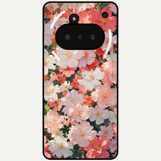  Blush Bloom Field Glass Case For Nothing Phone 3A back cover – full design glossy printed glass finish