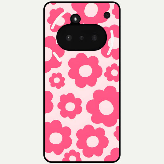 Blush Flower Pop Glass Case For Nothing Phone 3A back cover – full design glossy printed glass finish