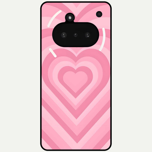  Blush Heart Waves Glass Case For Nothing Phone 3A back cover – full design glossy printed glass finish