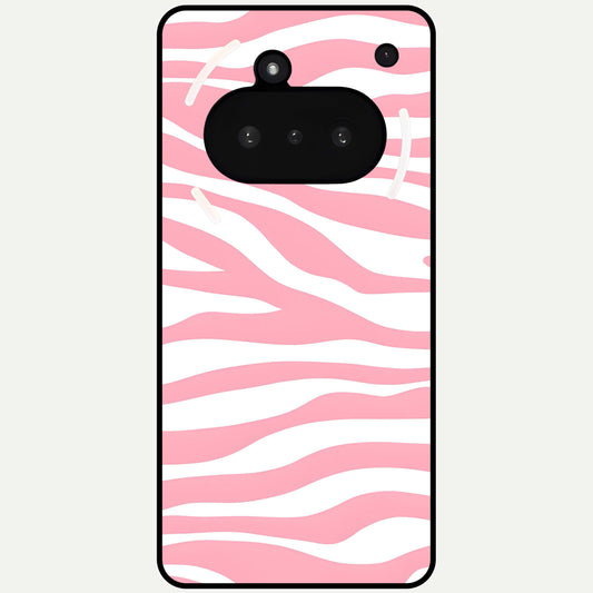  Blush Zebra Flow Glass Case For Nothing Phone 3A back cover – full design glossy printed glass finish