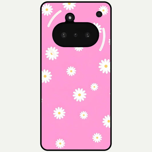  Bubblegum Daisy Pop Glass Case For Nothing Phone 3A back cover – full design glossy printed glass finish