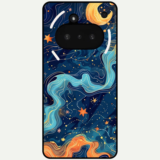  Celestial Dream Flow Glass Case For Nothing Phone 3A back cover – full design glossy printed glass finish