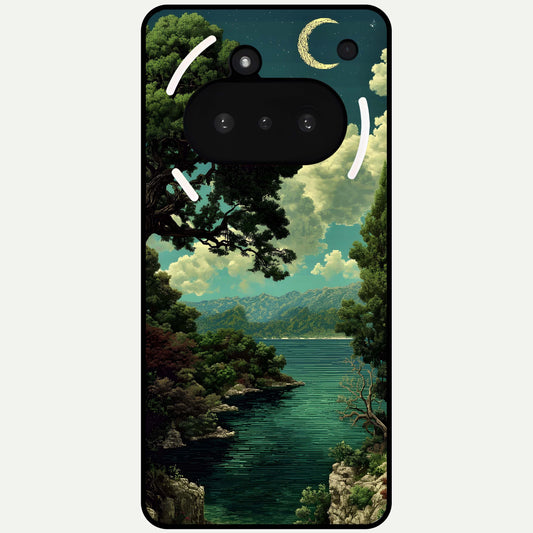  Celestial Lake Peace Glass Case For Nothing Phone 3A back cover – full design glossy printed glass finish