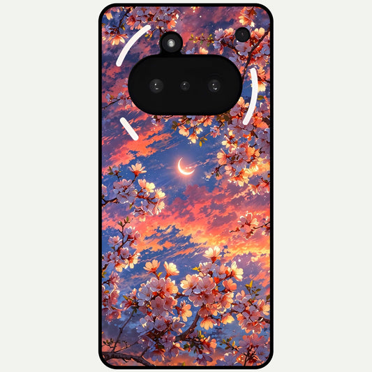  Celestial Sakura Sunset Glass Case For Nothing Phone 3A back cover – full design glossy printed glass finish