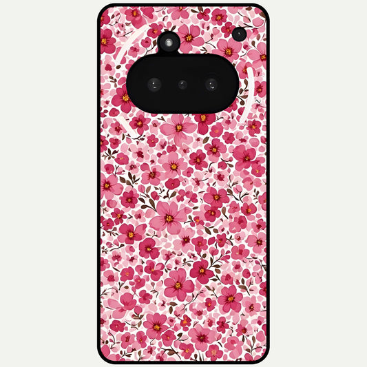  Cherry Blossom Charm Glass Case For Nothing Phone 3A back cover – full design glossy printed glass finish