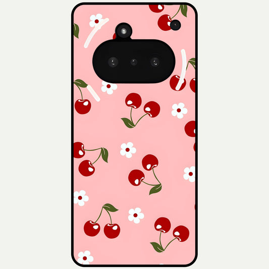  Cherry Love Mood Glass Case For Nothing Phone 3A back cover – full design glossy printed glass finish