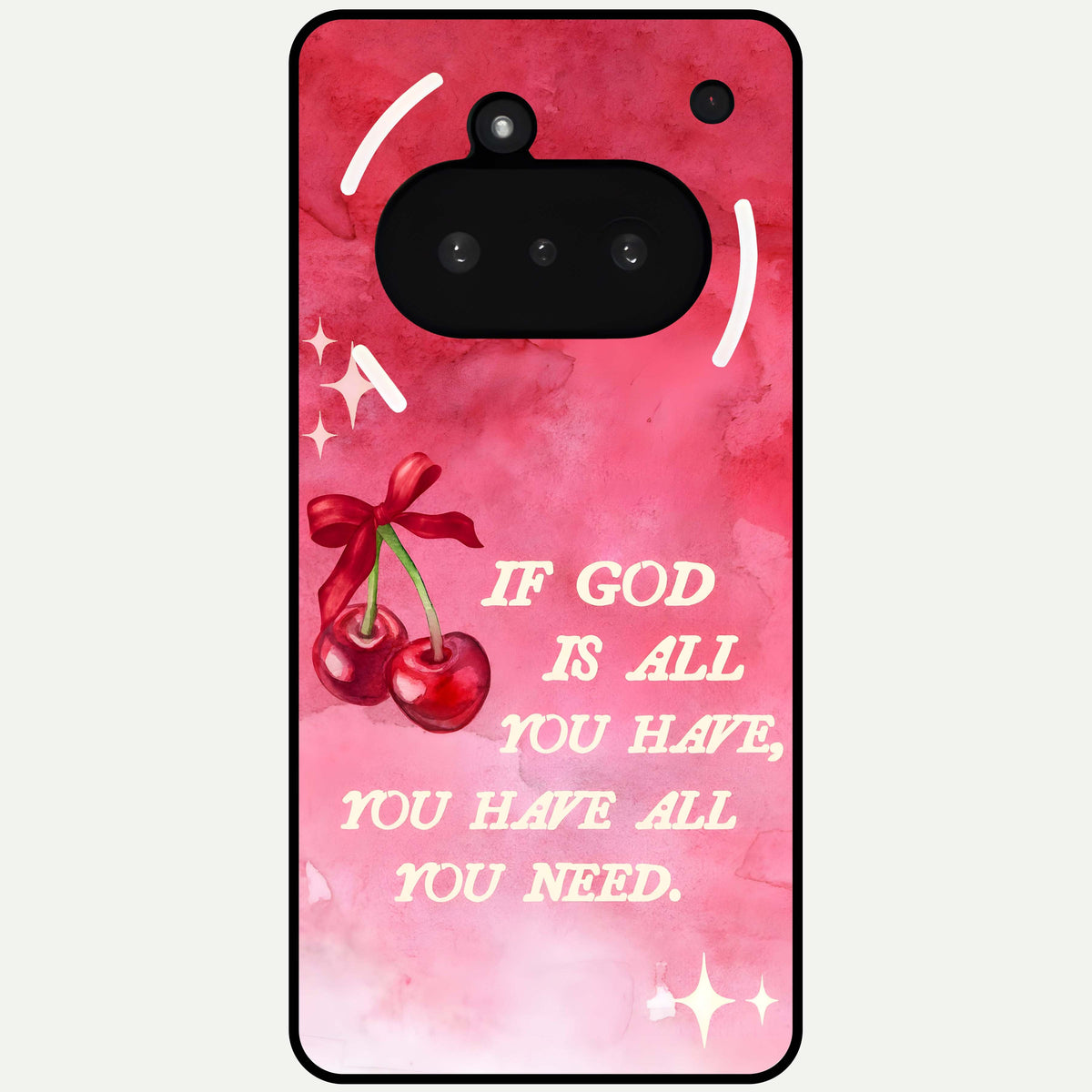  Cherry Quote Glass Case For Nothing Phone 3A back cover – full design glossy printed glass finish