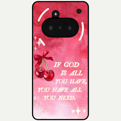  Cherry Quote Glass Case For Nothing Phone 3A back cover – full design glossy printed glass finish