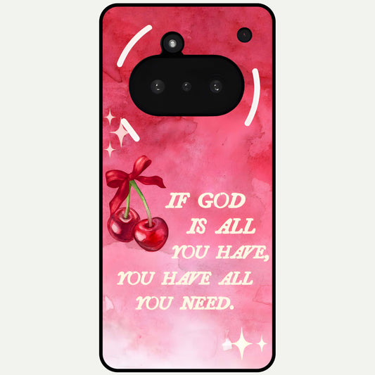  Cherry Quote Glass Case For Nothing Phone 3A back cover – full design glossy printed glass finish