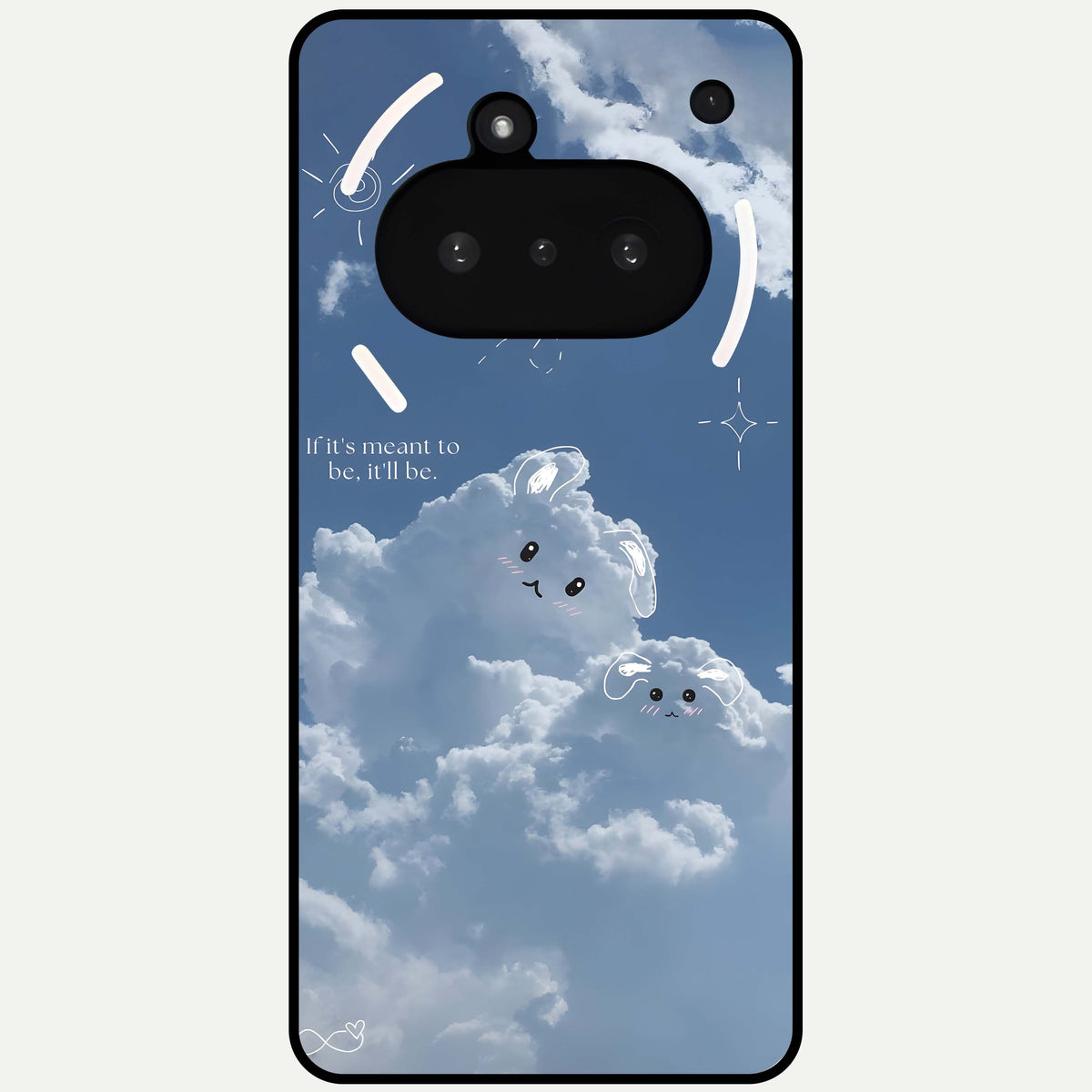  Cloud Bunny Dreams Glass Case For Nothing Phone 3A back cover – full design glossy printed glass finish