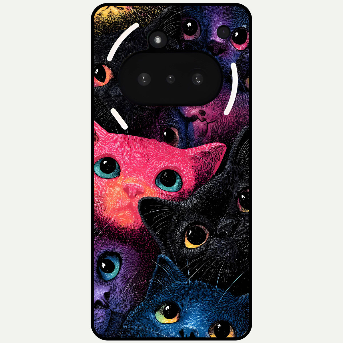  Cosmic Cats Dreams Glass Case For Nothing Phone 3A back cover – full design glossy printed glass finish