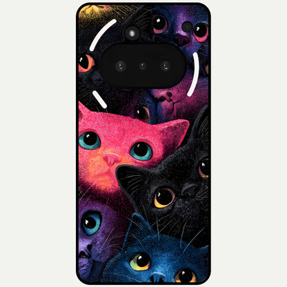  Cosmic Cats Dreams Glass Case For Nothing Phone 3A back cover – full design glossy printed glass finish