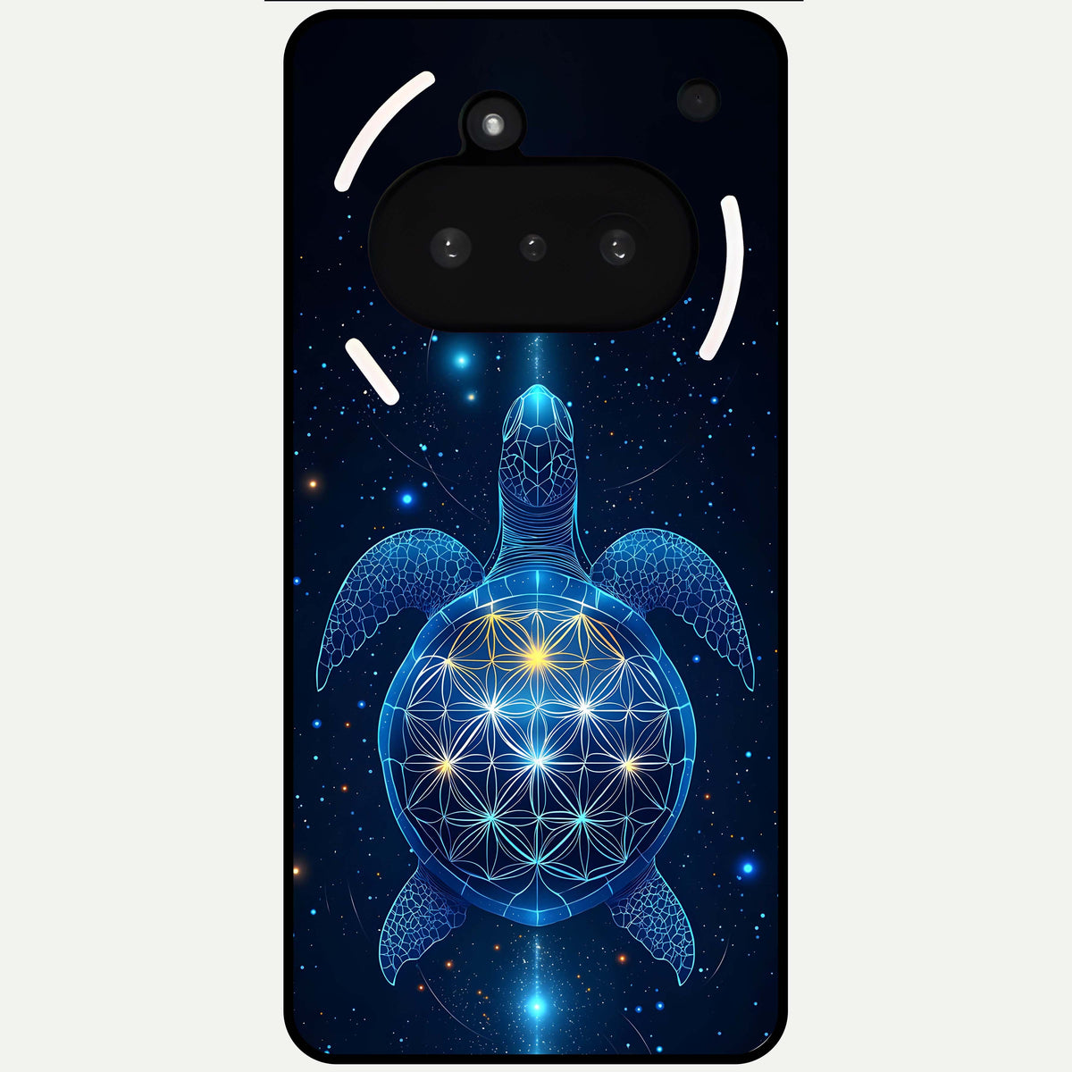  Crimson Blue Turtle Glass Case For Nothing Phone 3A back cover – full design glossy printed glass finish