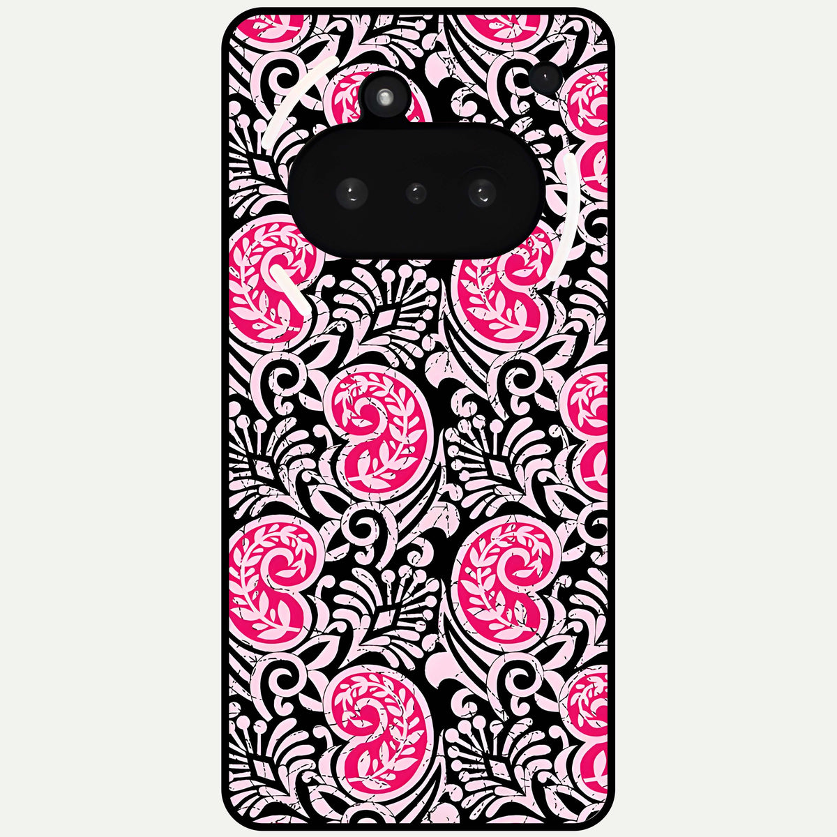  Crimson Paisley Charm Glass Case For Nothing Phone 3A back cover – full design glossy printed glass finish