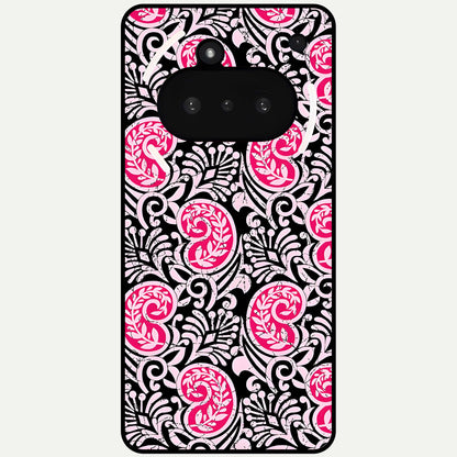  Crimson Paisley Charm Glass Case For Nothing Phone 3A back cover – full design glossy printed glass finish