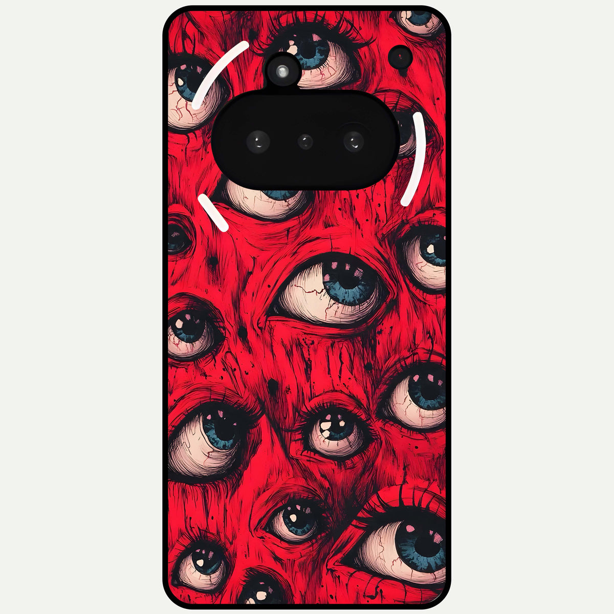  Crimson Watch Eyes Glass Case For Nothing Phone 3A back cover – full design glossy printed glass finish