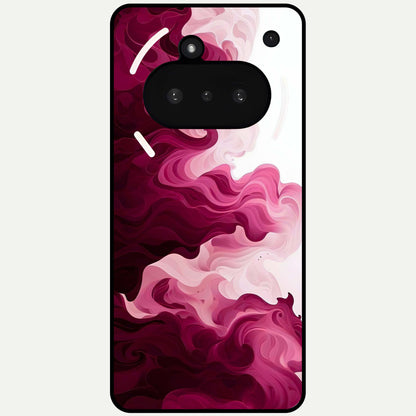  Crimson Wave Flow Glass Case For Nothing Phone 3A back cover – full design glossy printed glass finish
