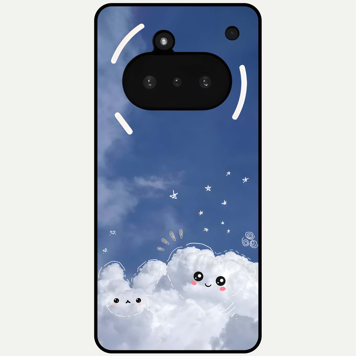  Cute Blossom Cloud Glass Case For Nothing Phone 3A back cover – full design glossy printed glass finish