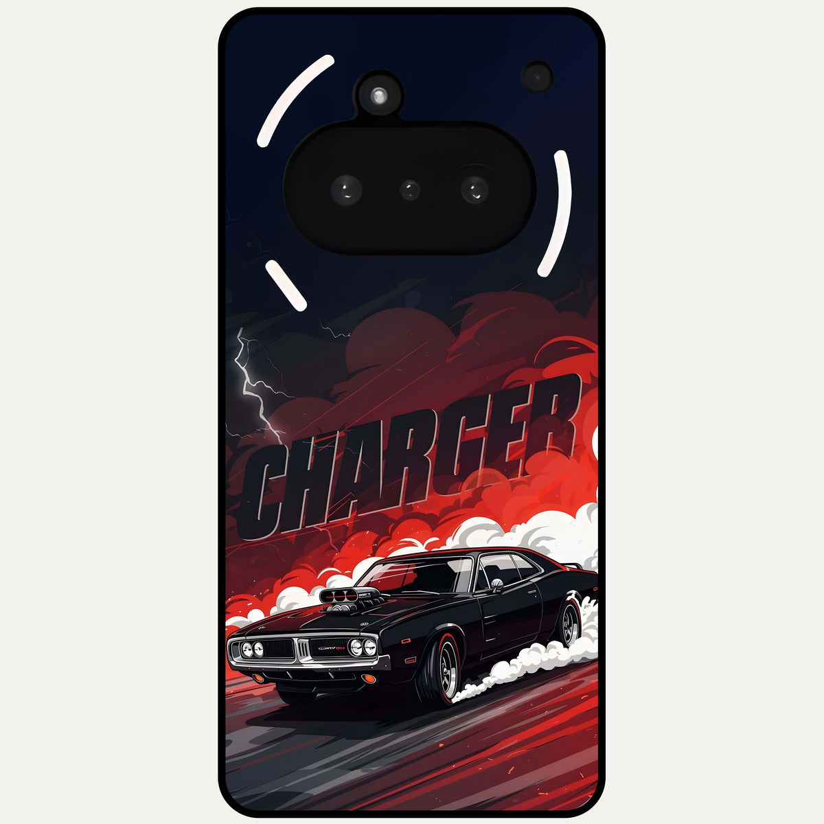  Dark Charger Fury Glass Case For Nothing Phone 3A back cover – full design glossy printed glass finish