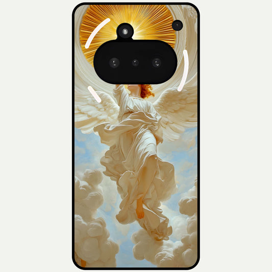  Divine Light Angel Glass Case For Nothing Phone 3A back cover – full design glossy printed glass finish
