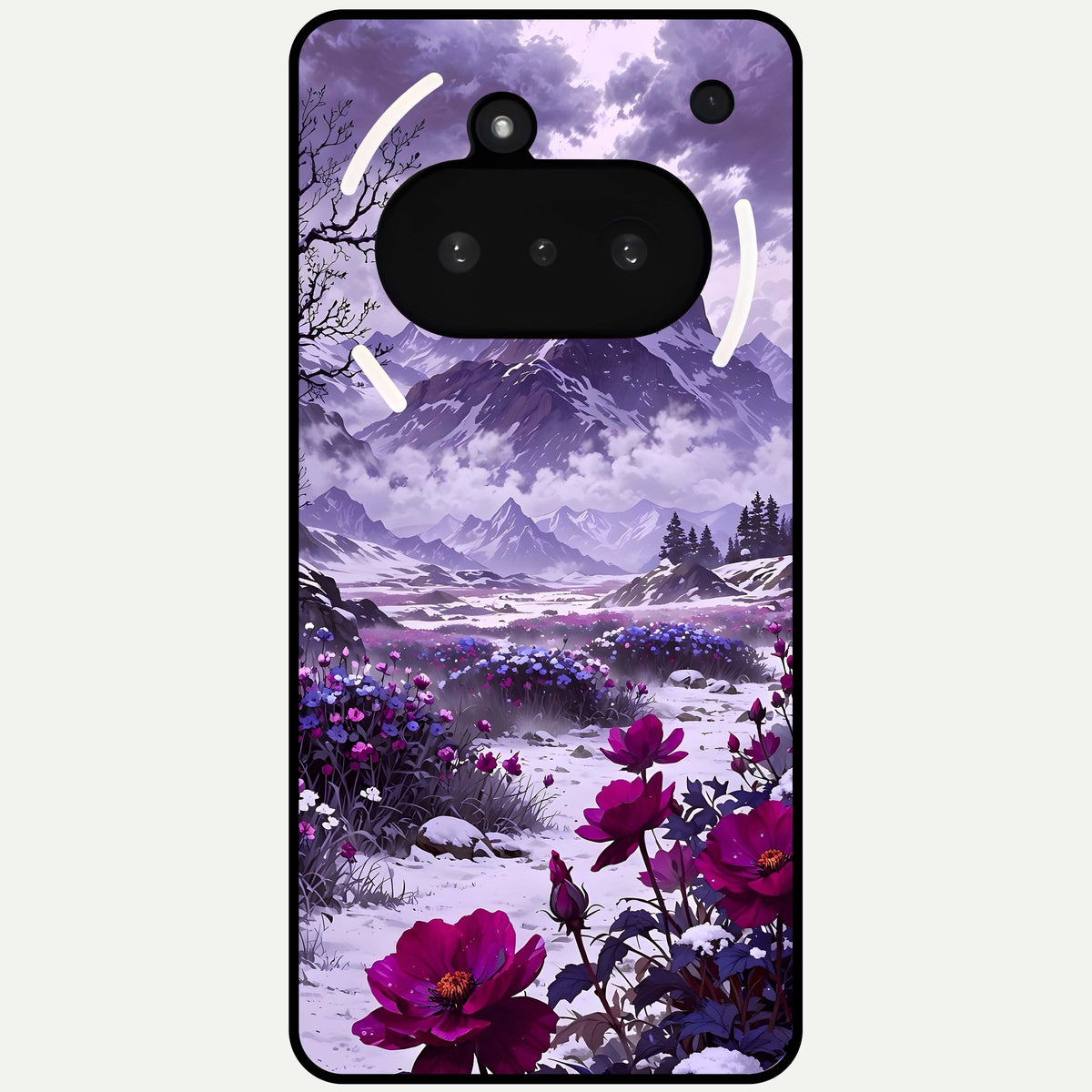  Flower Mountain View Glass Case For Nothing Phone 3A back cover – full design glossy printed glass finish